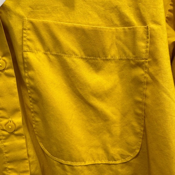 Abercrombie & Fitch NWT Long Sleeve Poplin Puff Sleeve Shirt Dress Yellow, Sz XS - Picture 5 of 9